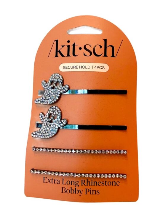 Kit•sch New Lot of 6 Sets Black Hair Barrettes, Clips & Scrunchies Spider Ghost main image 6